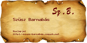 Szüsz Barnabás névjegykártya
