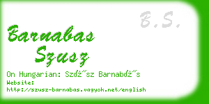 barnabas szusz business card